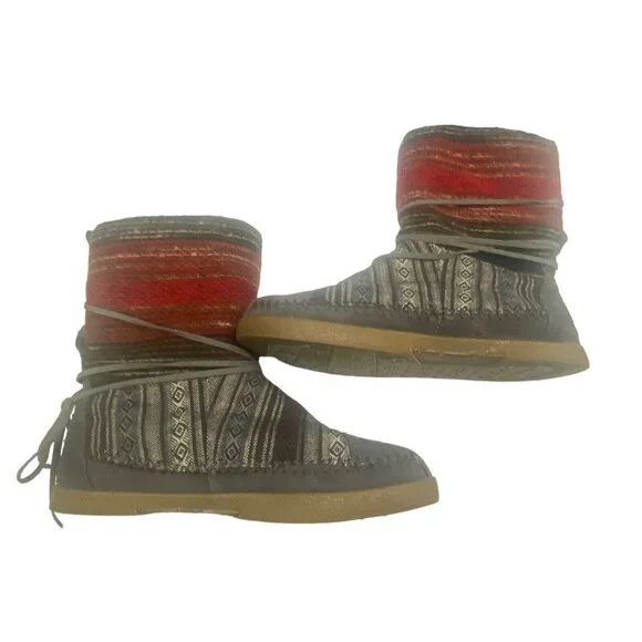 Toms Shoes Toms Women Roll Down Moccasin Size 75 Gray Nepal